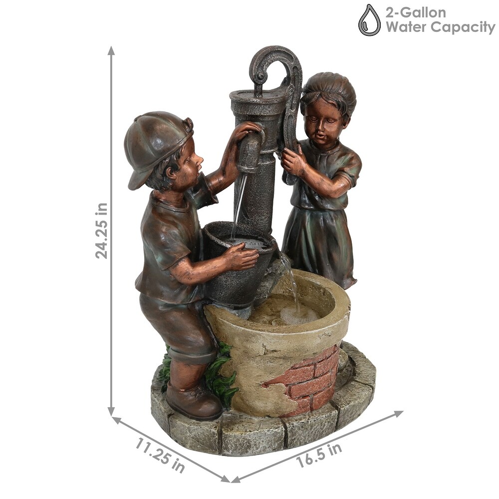 Jack   Jill Water Pump and Well Outdoor Water Fountain 24\