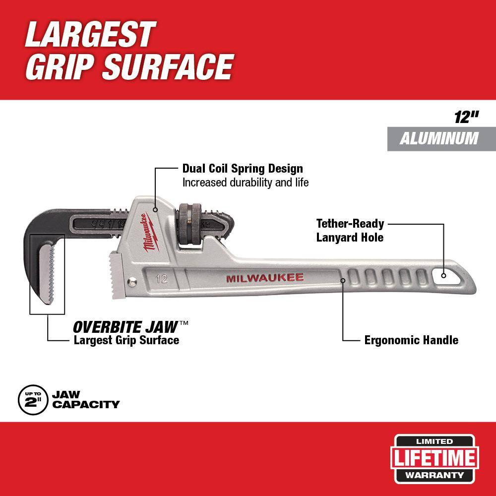 MW 12 in. Aluminum Pipe Wrench 48-22-7212