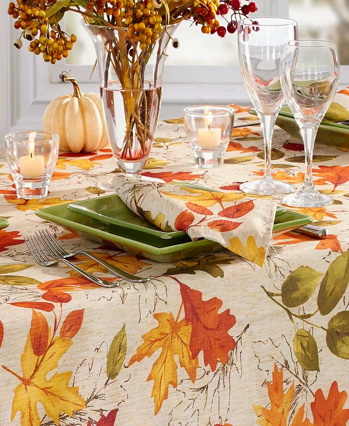 Elrene Autumn Leaves Fall Printed Napkins Set of 8