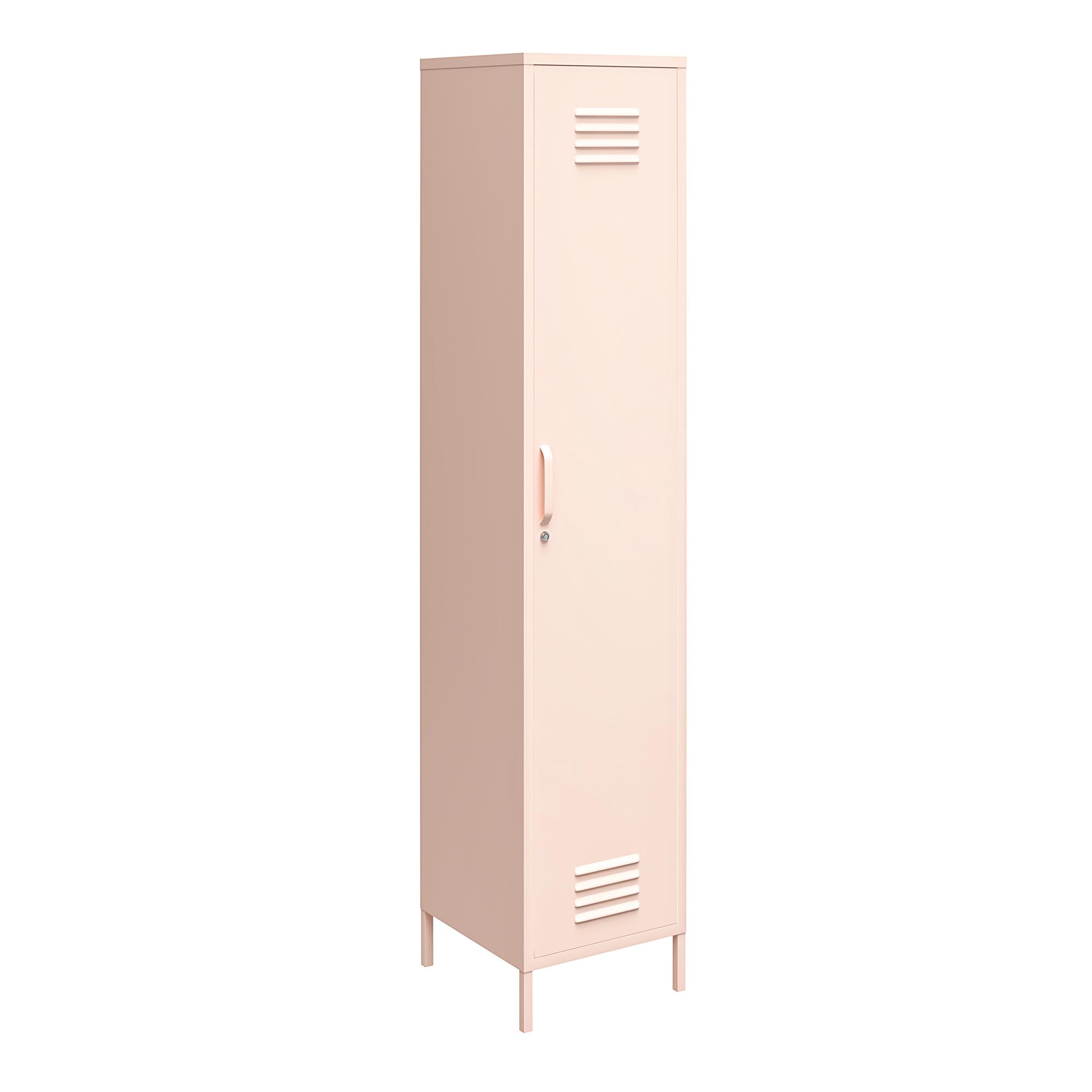 Shadwick 1 Door Tall Single Metal Locker Style Storage Cabinet， Pink