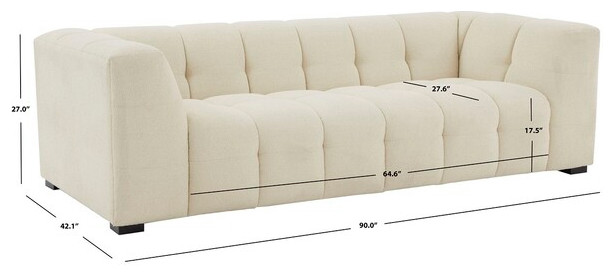 Safavieh Couture Petryna Boucle Tufted Sofa Creme   Sofas   by Safavieh  Houzz