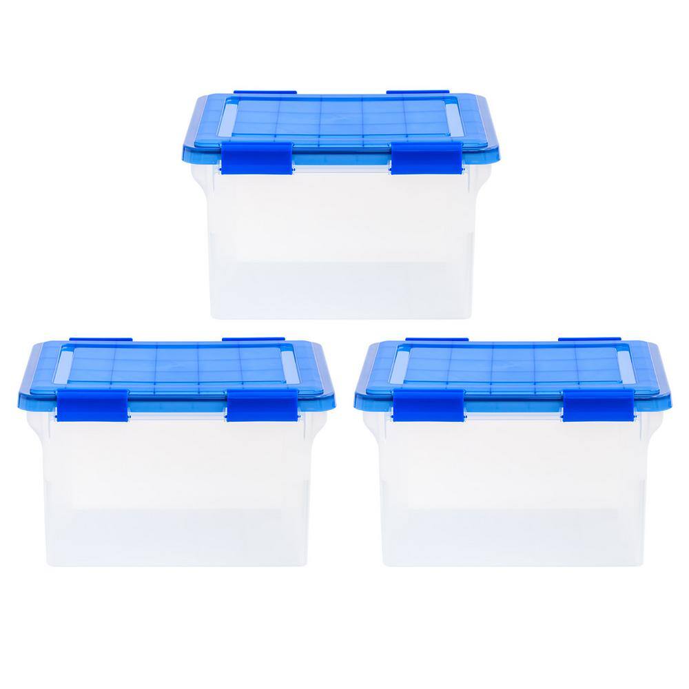 IRIS Stackable Plastic Legal File Storage Box for Letter (3-Pack) 500143