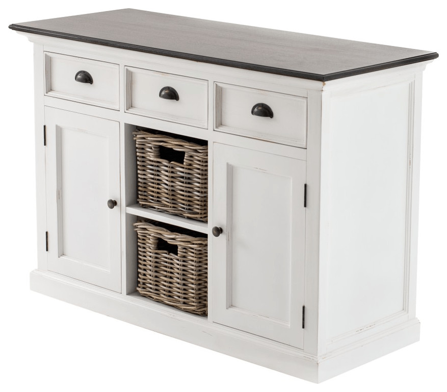 Modern Farmhouse Brown And White Large Accent Cabinet   Accent Chests And Cabinets   by HomeRoots  Houzz