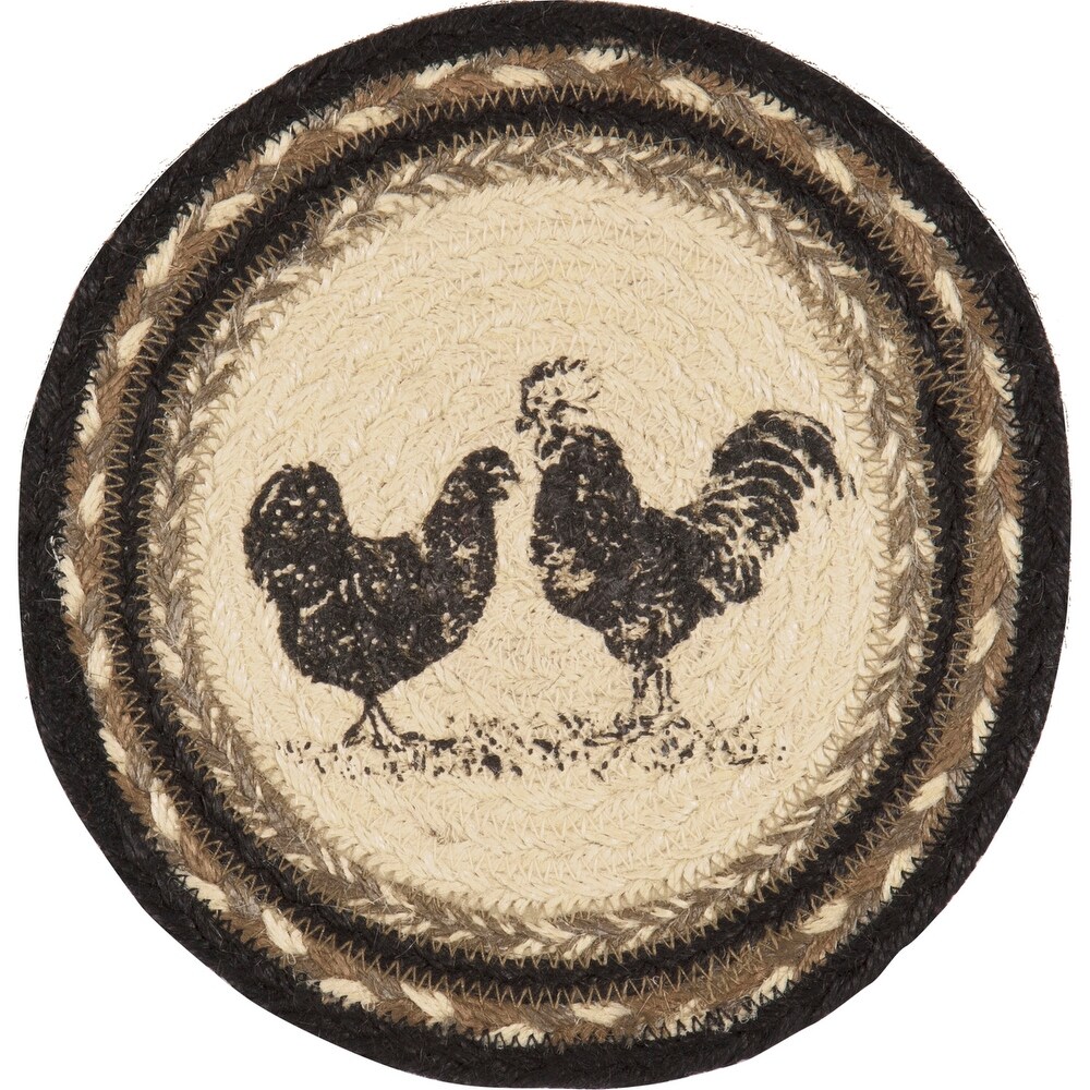 Sawyer Mill Charcoal Poultry Jute Trivet 8   Trivet 8