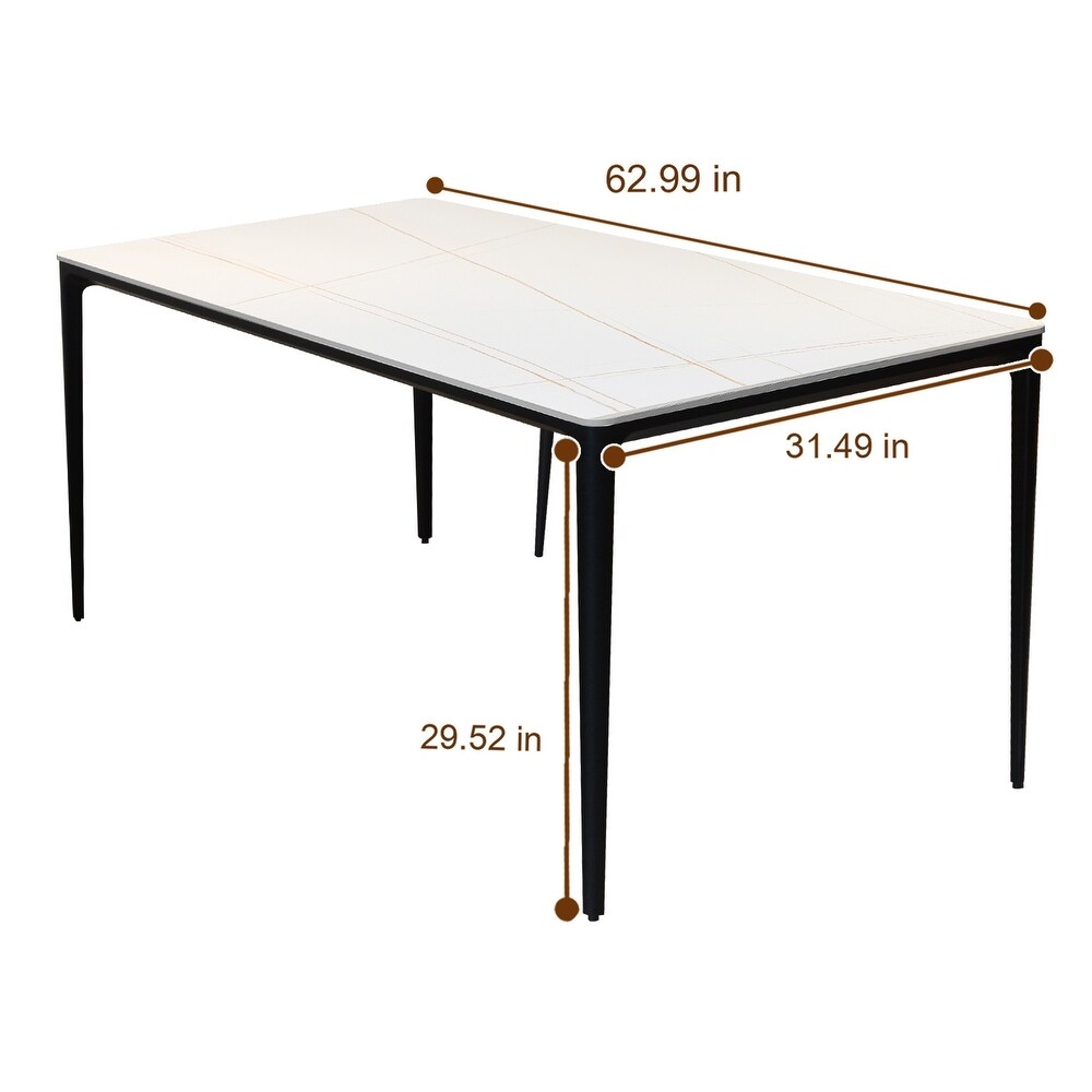 Dining Table Sintered Stone Marble Dining Table Porcelain Table top Sturdy legs Aluminium oy legs Table