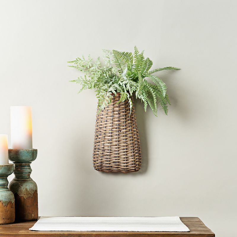 Nuetral Brown Woven Willow Wall Basket (set Of 6)