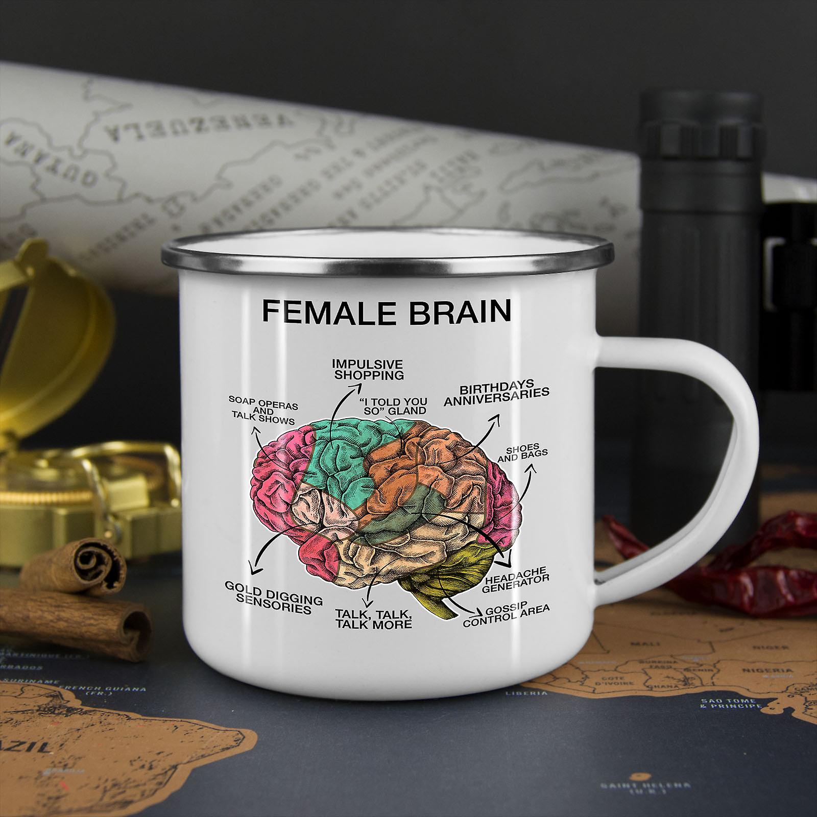 Female Brain Anatomy NEW WhiteTea Coffee Enamel Mug10 oz | Wellcoda