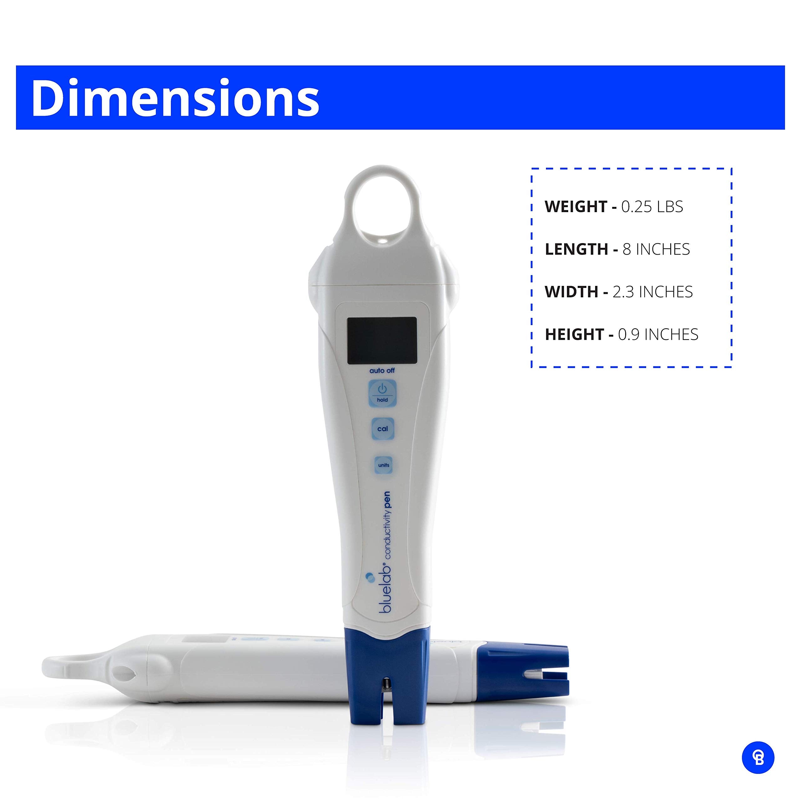 Bluelab PENCON Conductivity Pen and Digital TDS Meter， Water Tester for Temperature and Nutrient (CF， EC， PPM 500， PPM 700)， TDS Testing Kit for Hydroponic System and Indoor Plant Grow