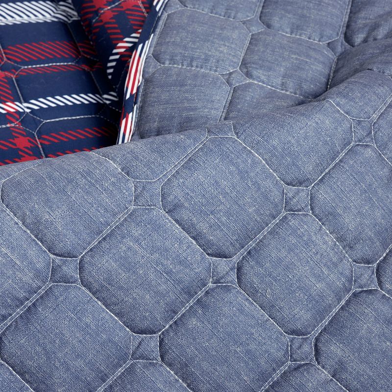 Lush Decor Grayson Farmhouse Plaid Reversible Quilt Set with Shams