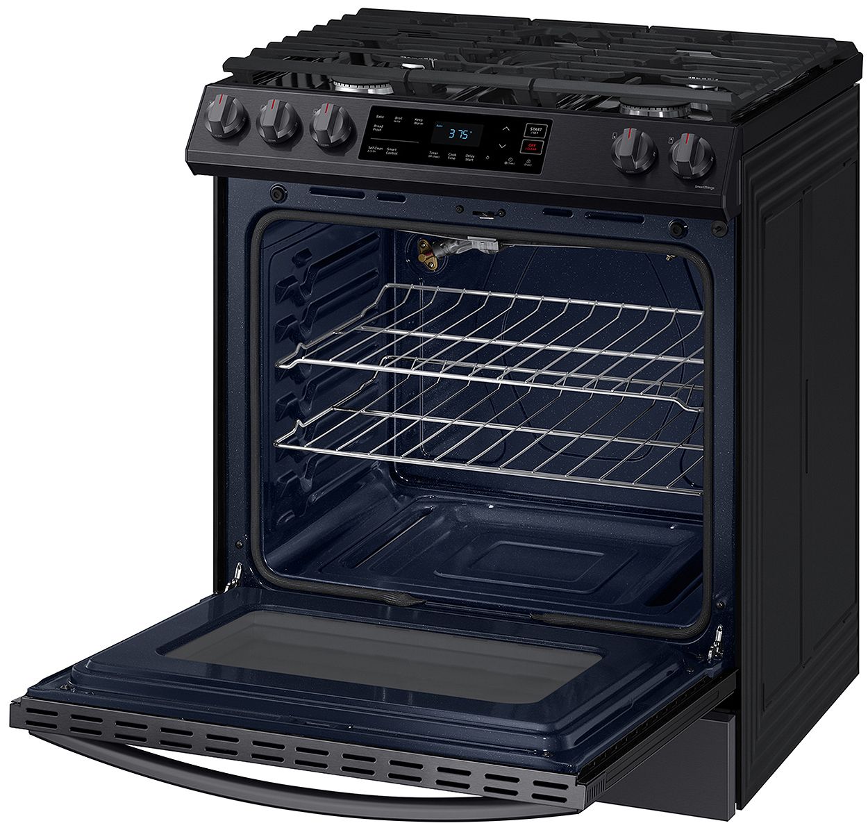  ADA 6 Cu. Ft. Fingerprint Resistant Black Stainless Steel Front Control Slide-In Gas Range