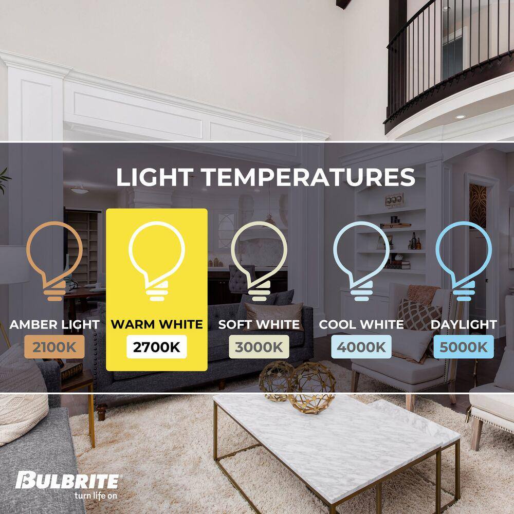 Bulbrite 100-Watt Equivalent A19 Dimmable Medium Screw LED Light Bulb Warm White Light 2700K (4-Pack) 862736