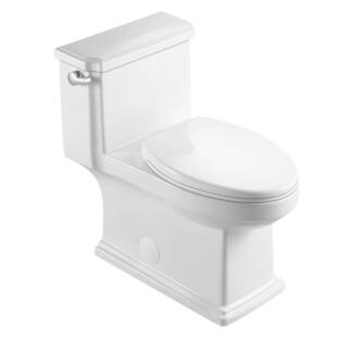 12 in. 1-piece 1.28 GPF Single Flush Elongated Toilet in White Seat Included 22S0902