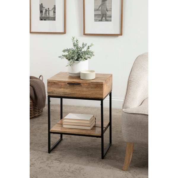 Kate and Laurel Malone Wood and Metal Side Table