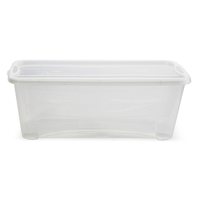 Life Story 6 Quart Rectangular Clear Plastic Lidded Storage Shoe Box， 4 Pack