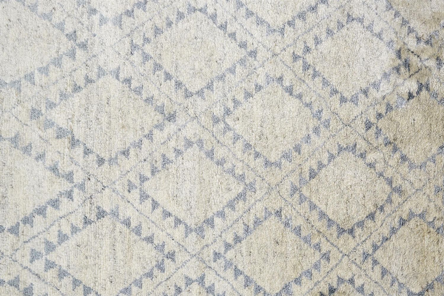 Bahar Hand Knotted Ivory and Blue Rug by BD Fine