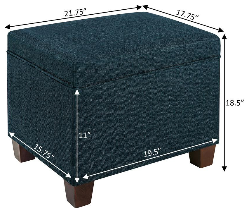 Madison Storage Ottoman  Blue   Transitional   Footstools And Ottomans   by BisonOffice  Houzz