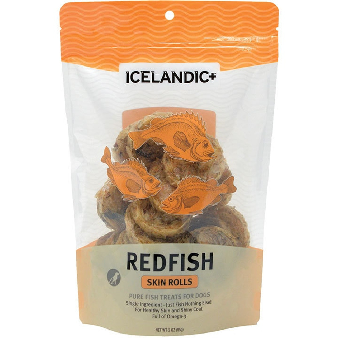 Icelandic Redfish Skin Rolls Dog Treats， 2.5 Oz.