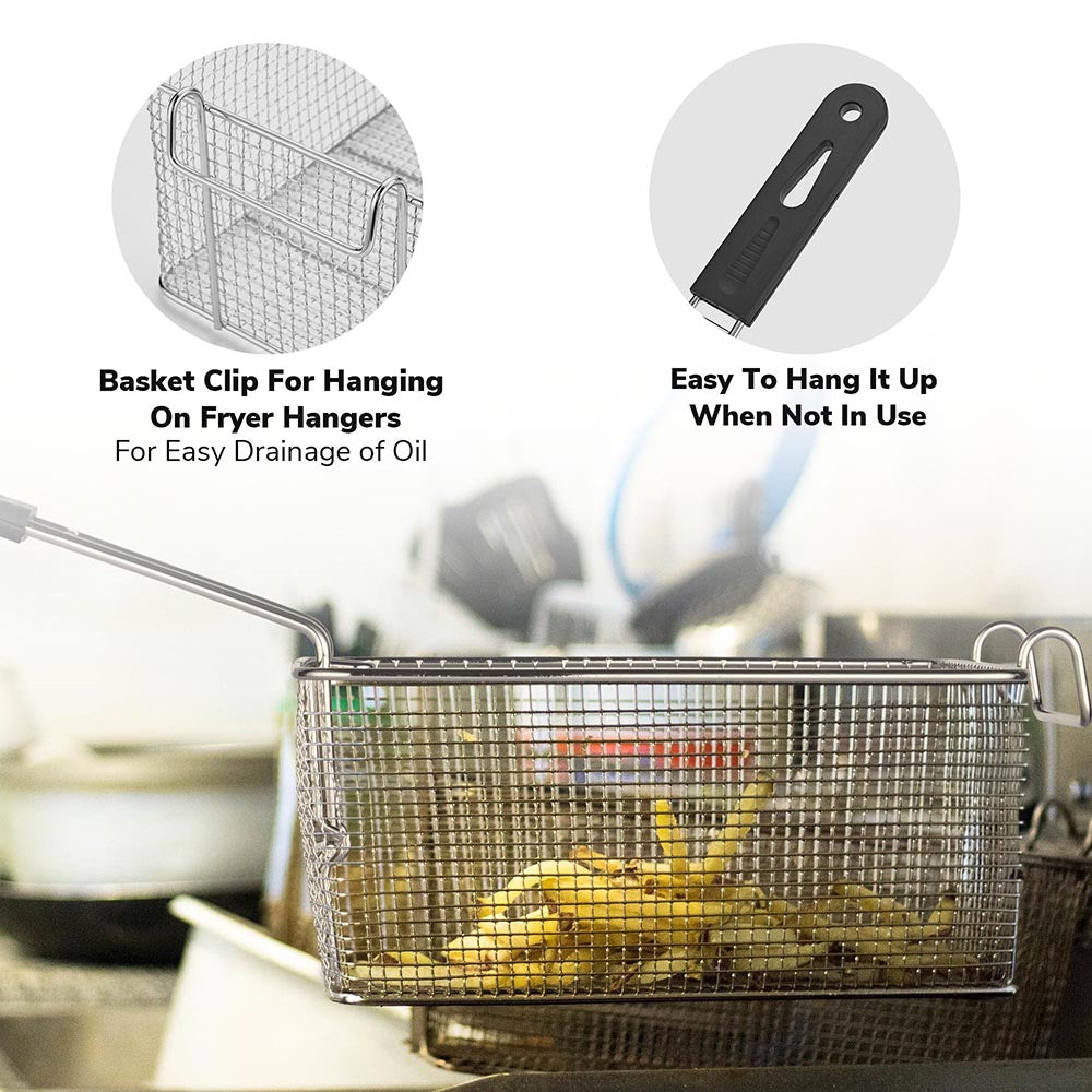 Yescom Deep Fryer Basket with Hook & Handle Holds 6.6lbs