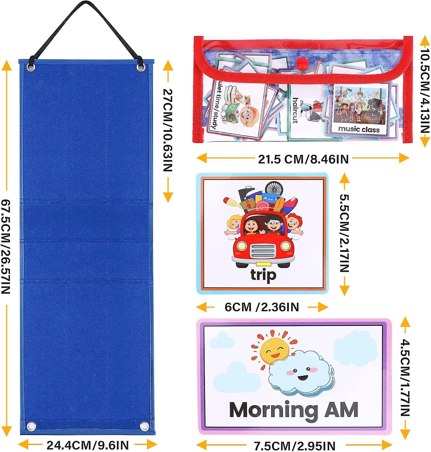 173pcs Visual Schedule Calendar For Kids， Toddler Daily Chore Routine Chart Set Autism Learning Materials Toddler Visual Schedule