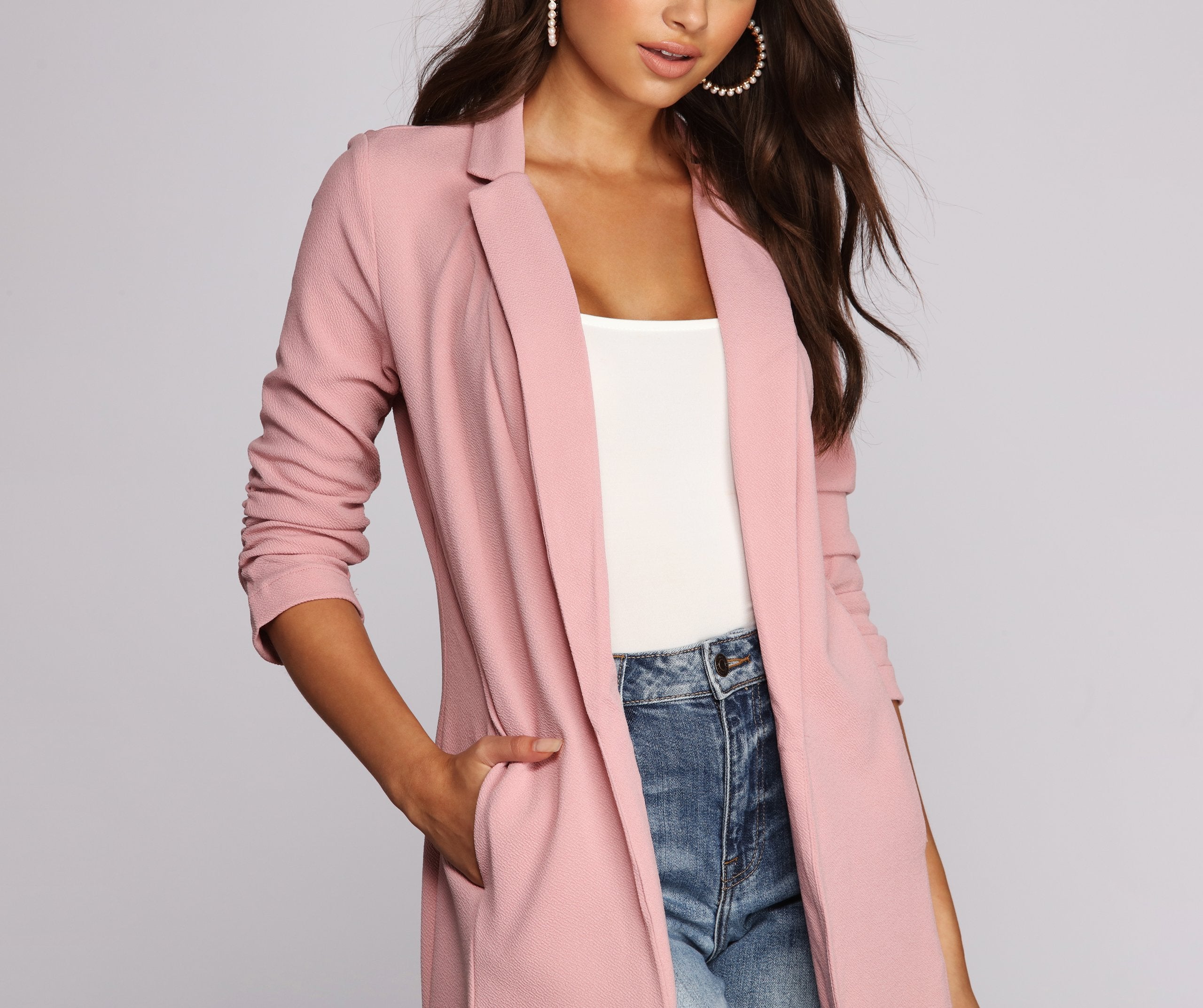 Boss Babe Crepe Longline Blazer