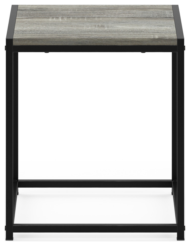 Furinno Camnus Modern Living End Table  French Oak Grey   Industrial   Side Tables And End Tables   by VirVentures  Houzz