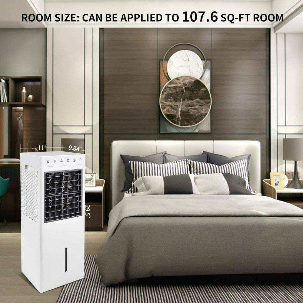 Tileon 30-inch Evaporative Air Cooler Fan with Humidification Repellent and Anion Function 3 Speeds Remote Control White AYBSZHD1975