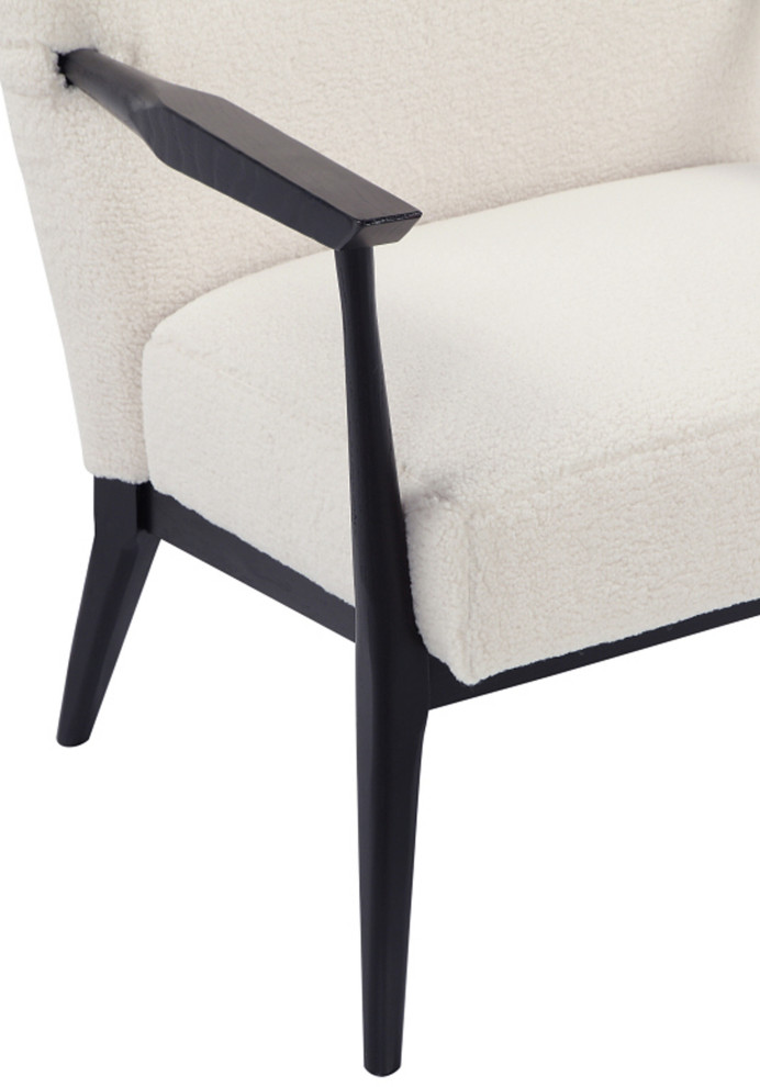 Winnie Lounge Chair Boucle White   Midcentury   Armchairs And Accent Chairs   by Pangea Home  Houzz