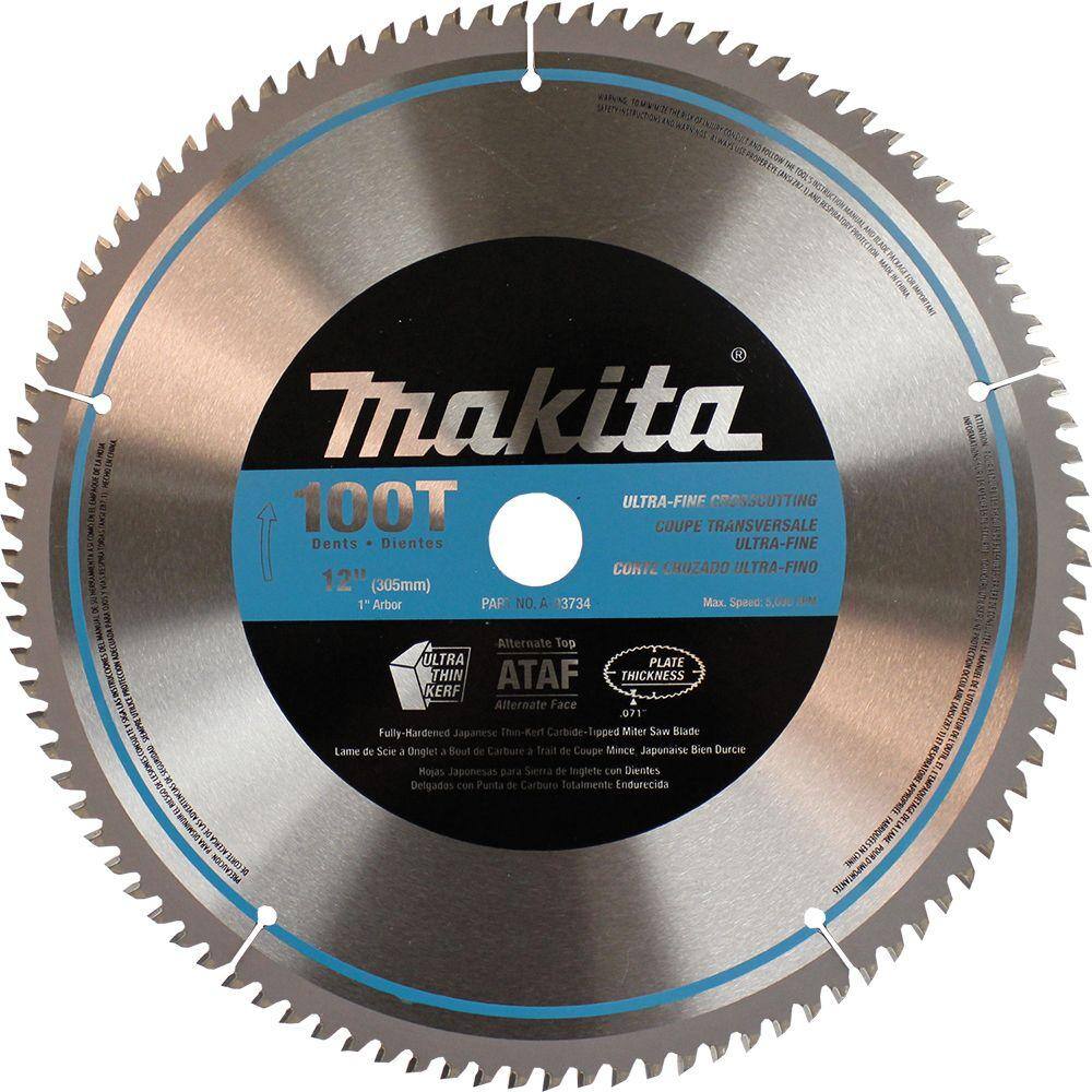 Makita 12 in. x 1 in. 100 TPI Micro-Polished Miter Saw Blade A-93734