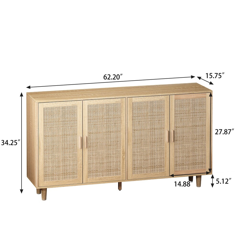 Elegant and Functional Rattan Decorative Storage Cabinet