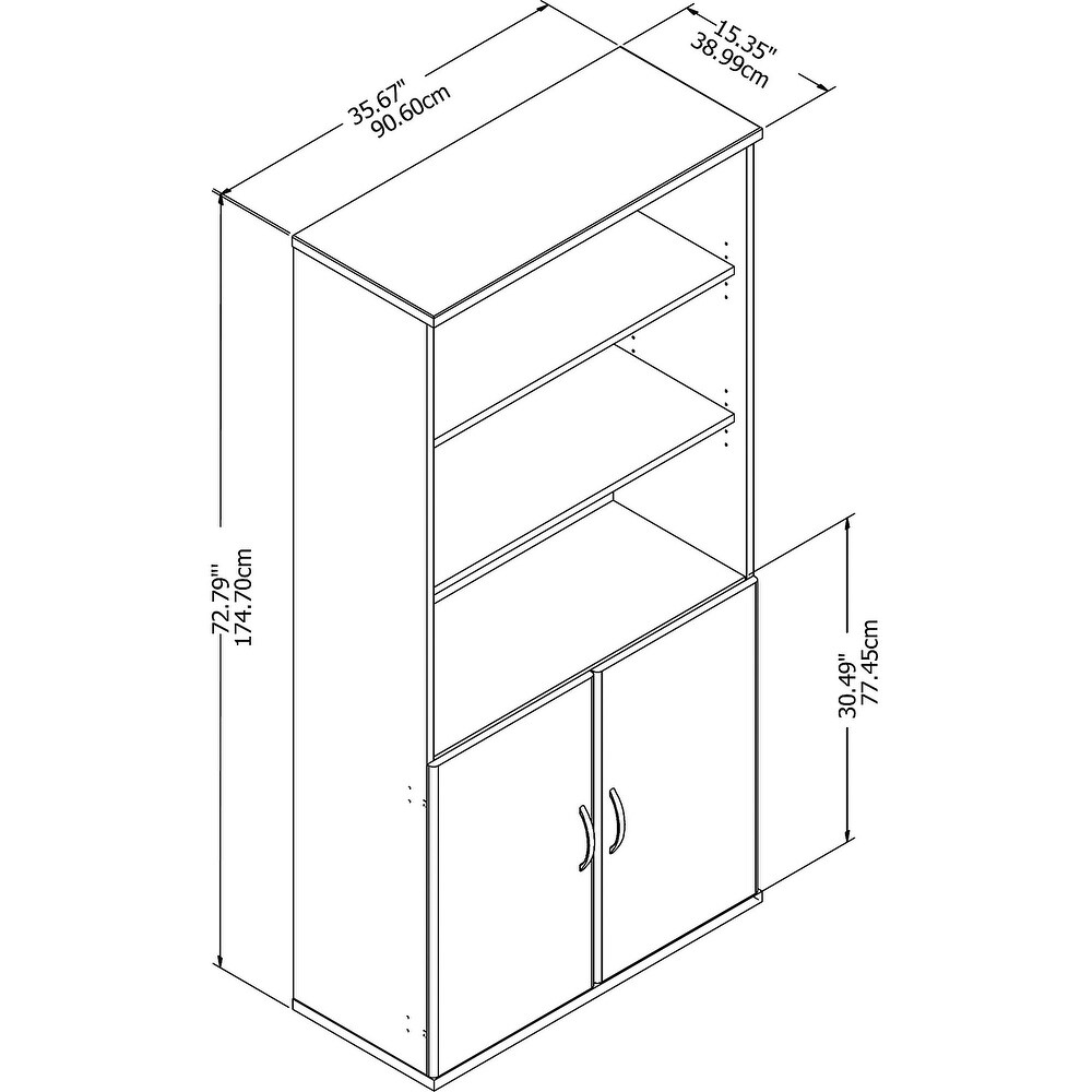 Studio C 5 Shelf Bookcase with Doors by Bush Business Furniture