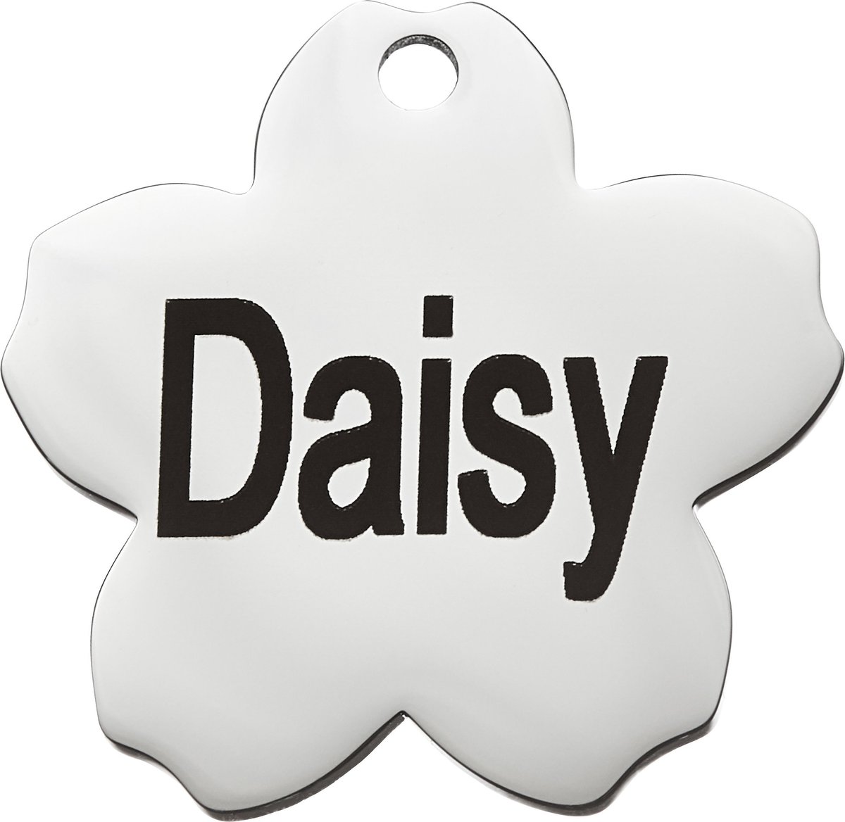 Frisco Stainless Steel Personalized Dog and Cat ID Tag， Flower