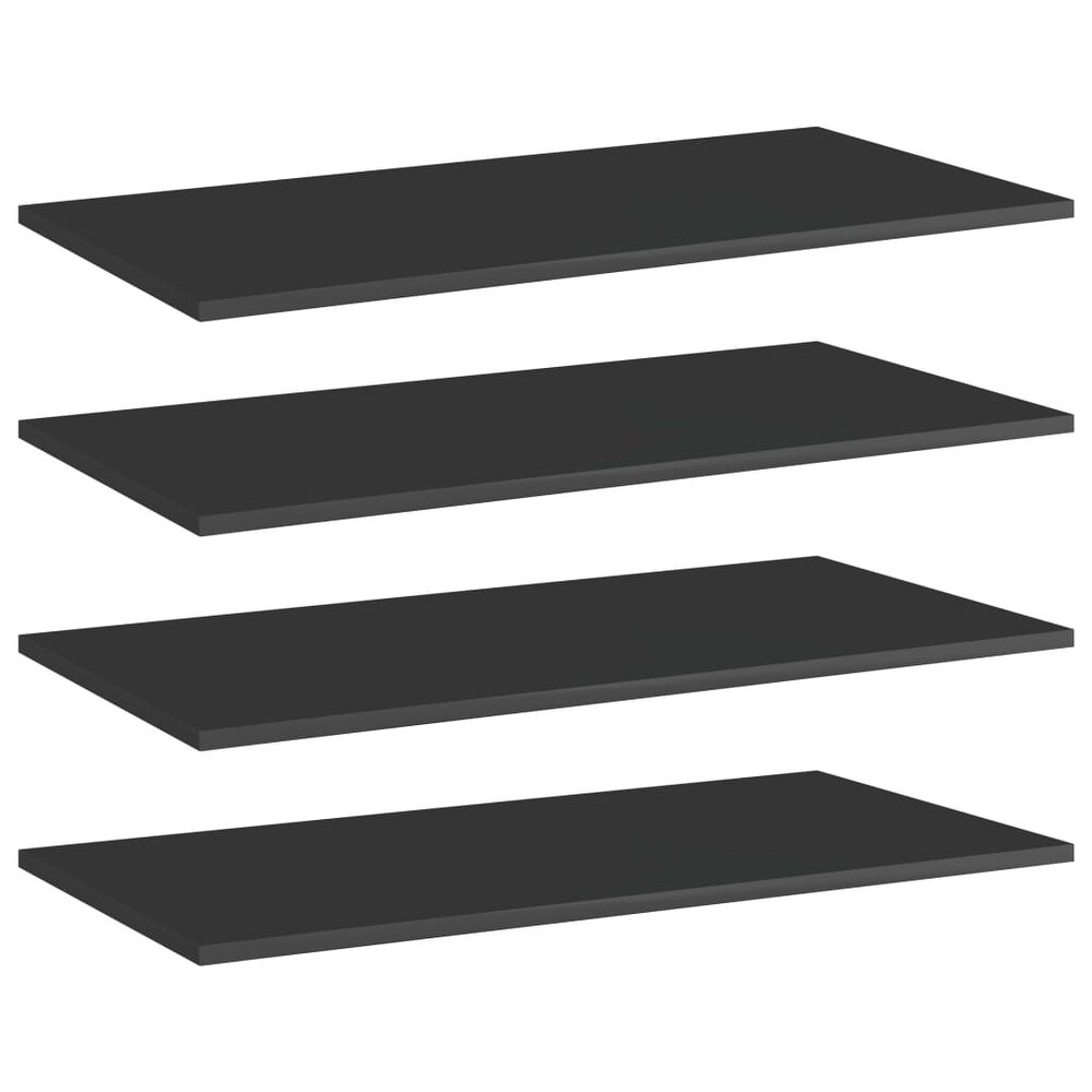 vidaXL Bookshelf Boards 4 pcs High Gloss Black 31.5\