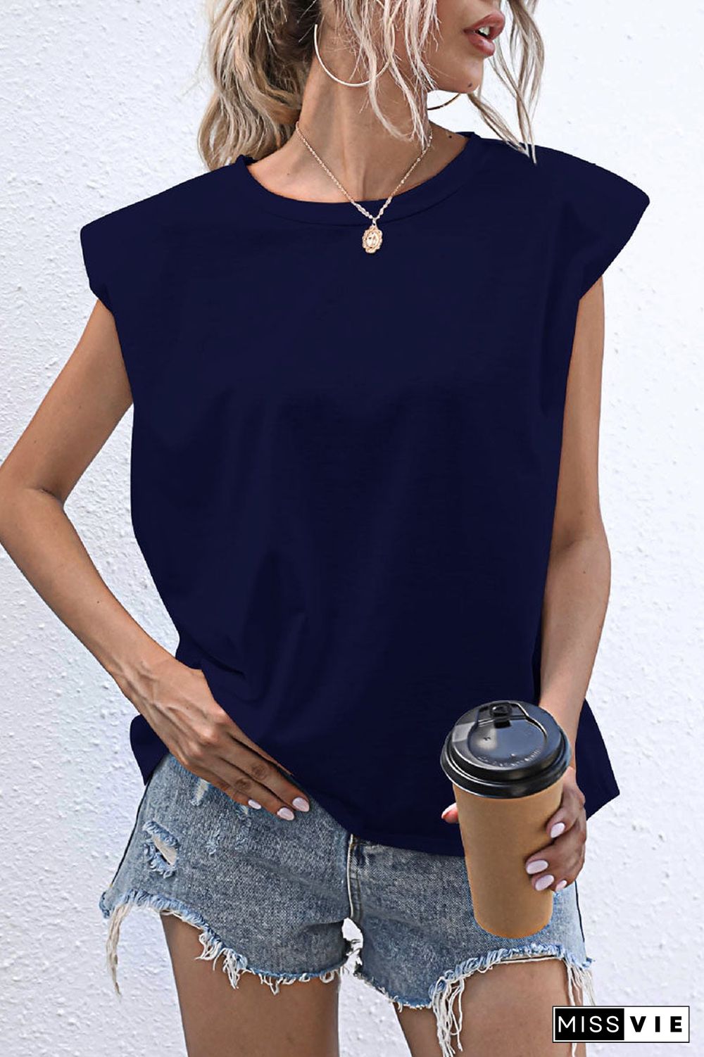 Casual Solid Split Joint O Neck T-Shirts(10 Colors)