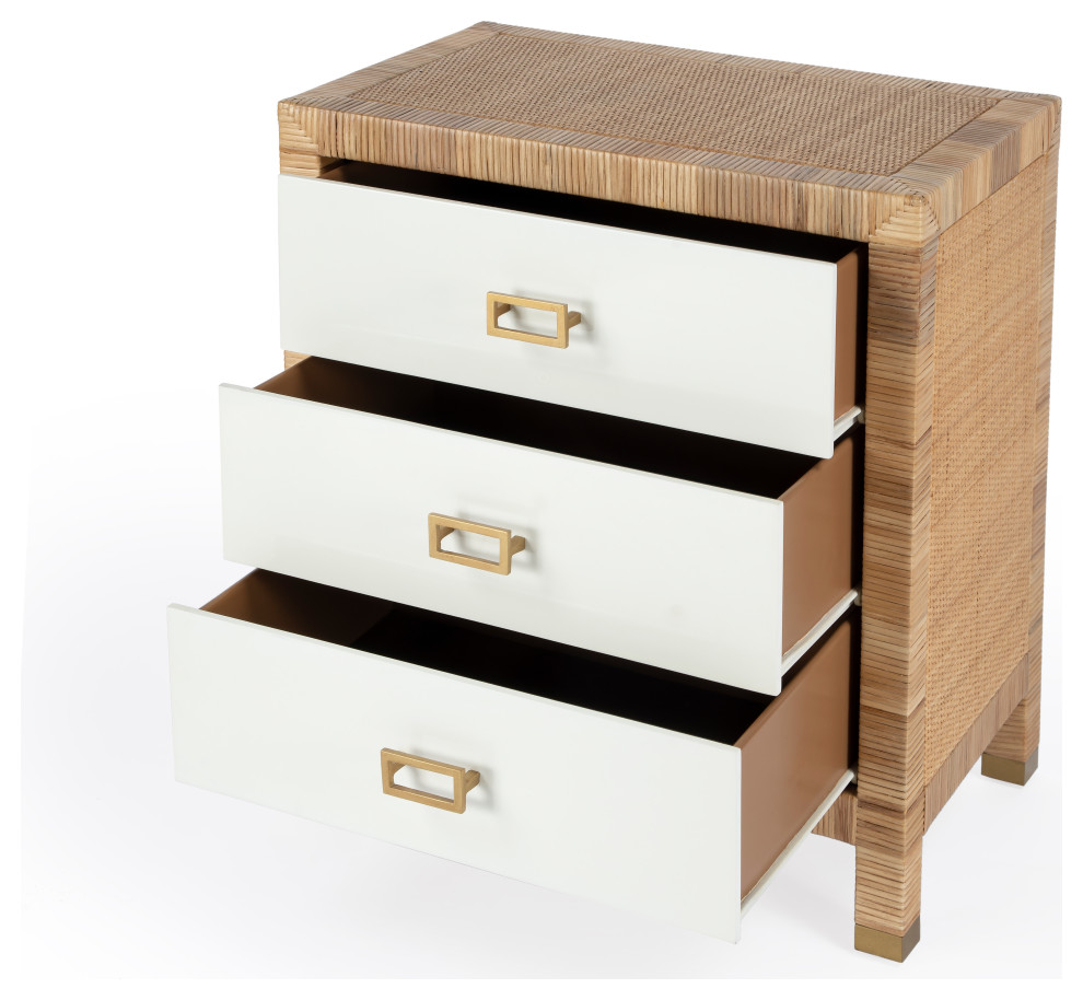 Corfu 3 Drawer Natural Raffia Chest   Tropical   Accent Chests And Cabinets   by Butler Specialty Company  Houzz