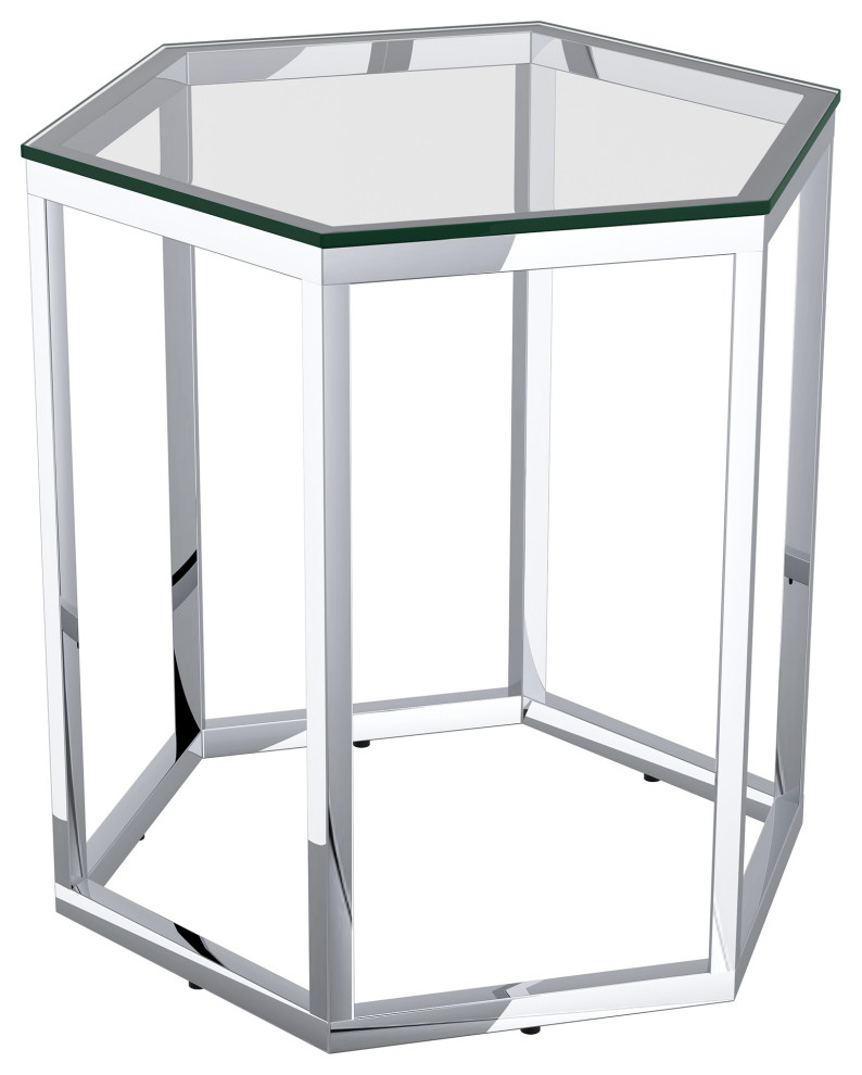 Contemporary Metal and Glass Accent Table Set   Contemporary   Side Tables And End Tables   by WHI  Houzz