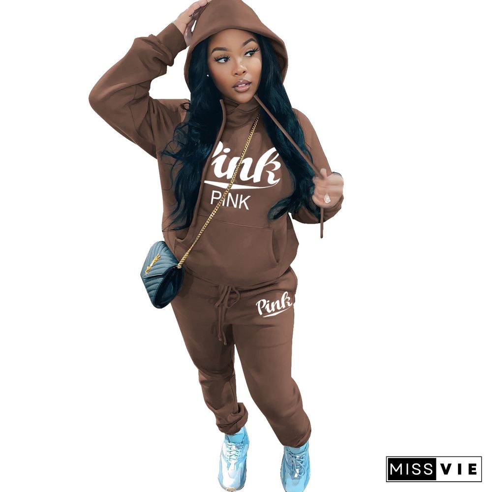 Thick Fleece Hoodies Sweatshirt and Pants Suits