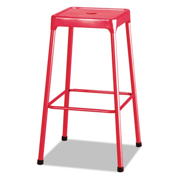 Safco Bar-Height Steel Stool， Red