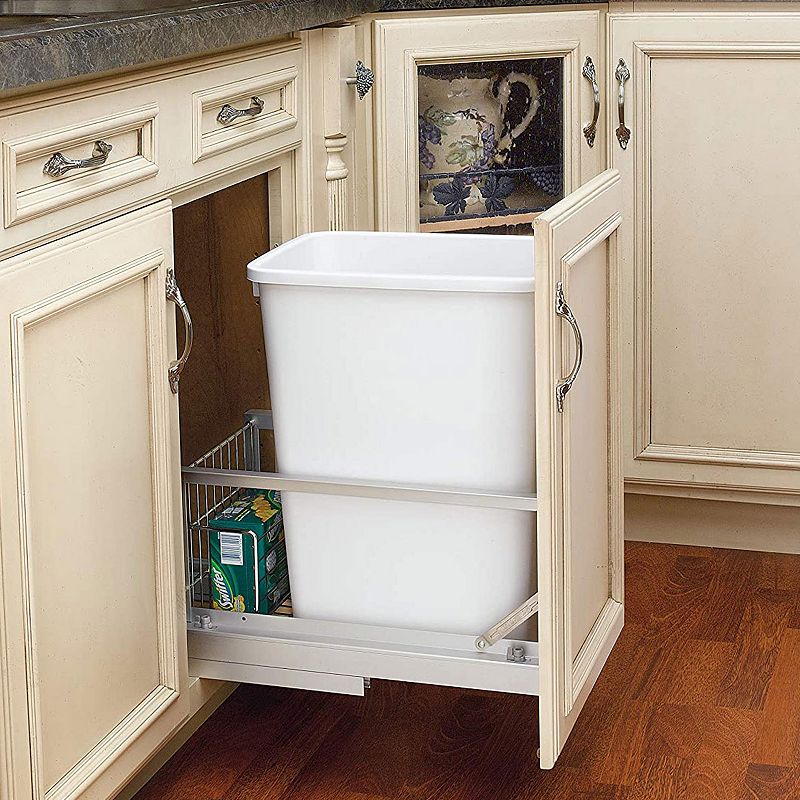 Rev-A-Shelf Pull Out Kitchen Cabinet 35 Qt Trash Can w/Soft Close， 5349-15DM18-1