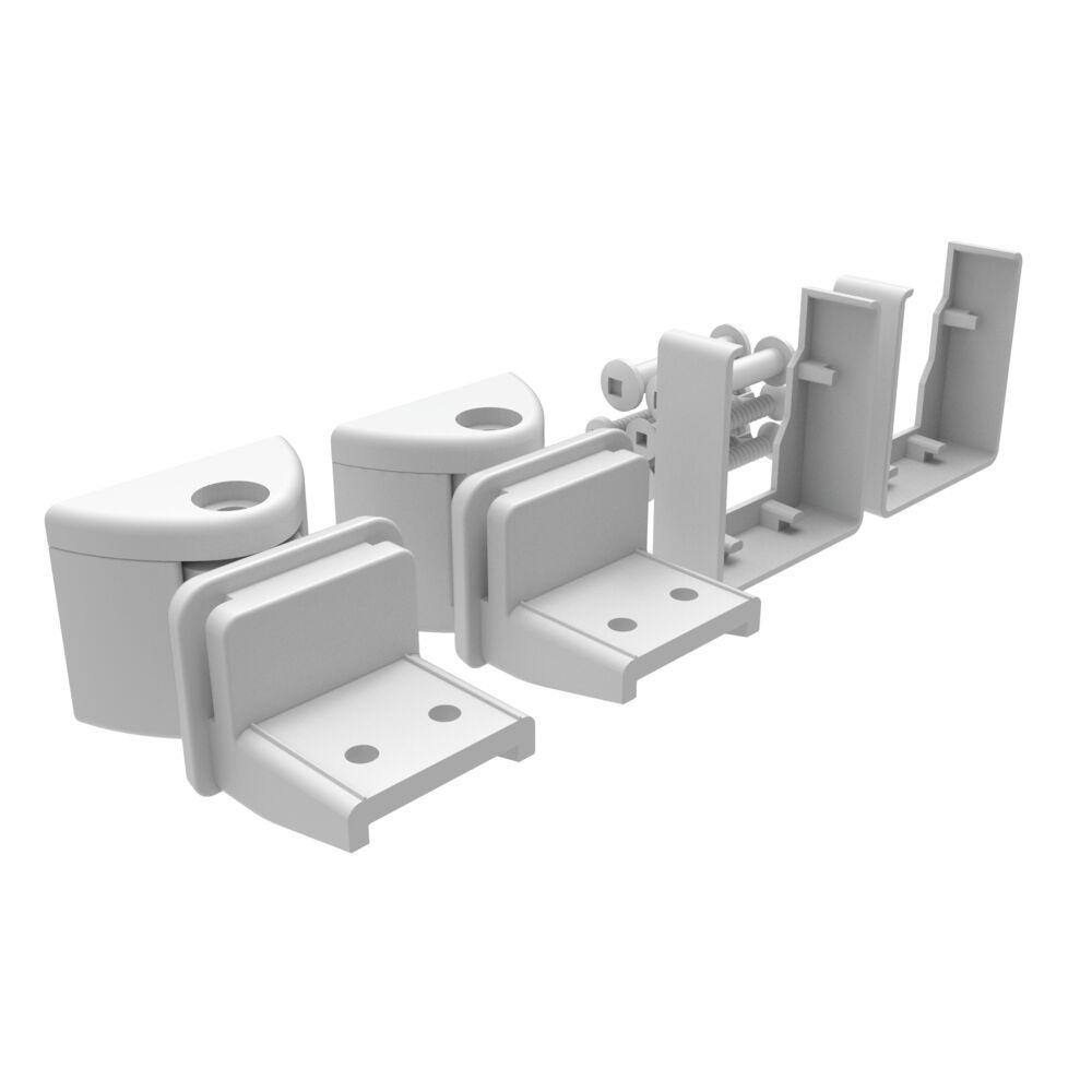 Barrette Outdoor Living VersaRail Triple Rail White Aluminum Lvl Angle Bracket Kit 73050449