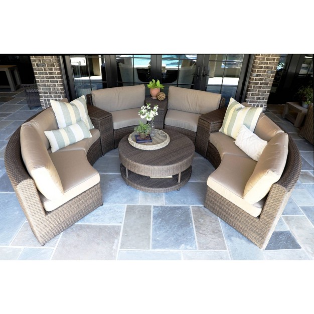 Cyprus Brown 8pc Sectional With Sunbrella Canopy Home And Garden