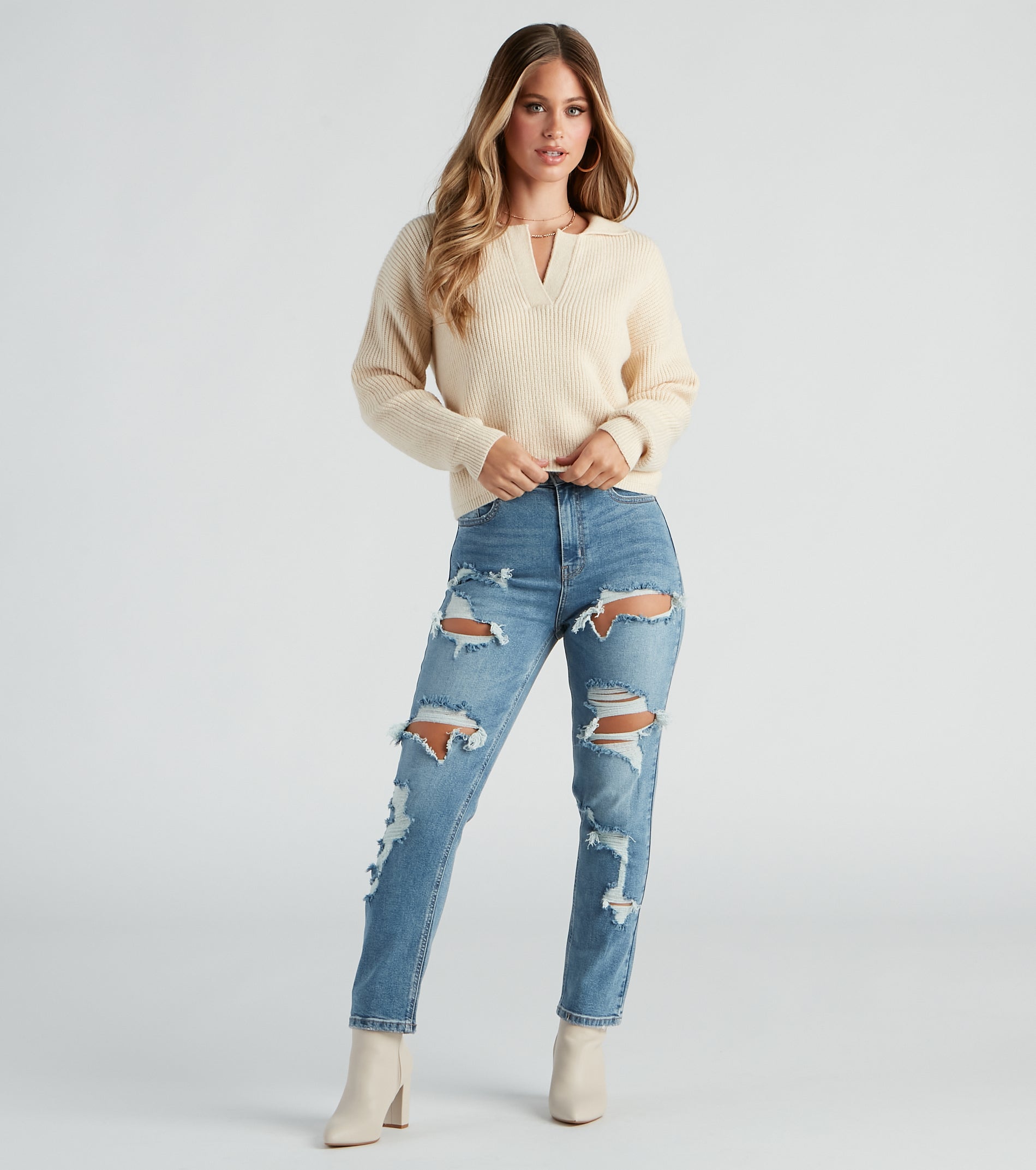 Cozy Prep Collared Sweater