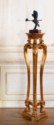 Gold Flower Stand Pedestal 13 quotx47 quot  Victorian   Plant Stands And Telephone Tables   by Infinity Furniture  Houzz