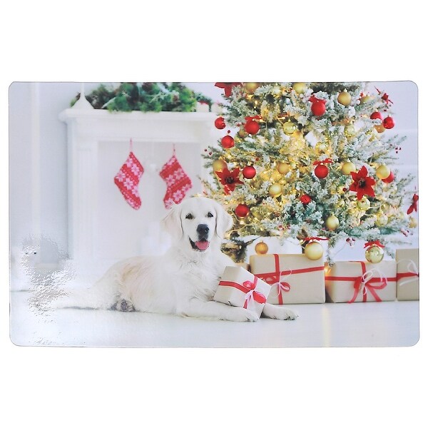 Plastic Placemat Dog With Present