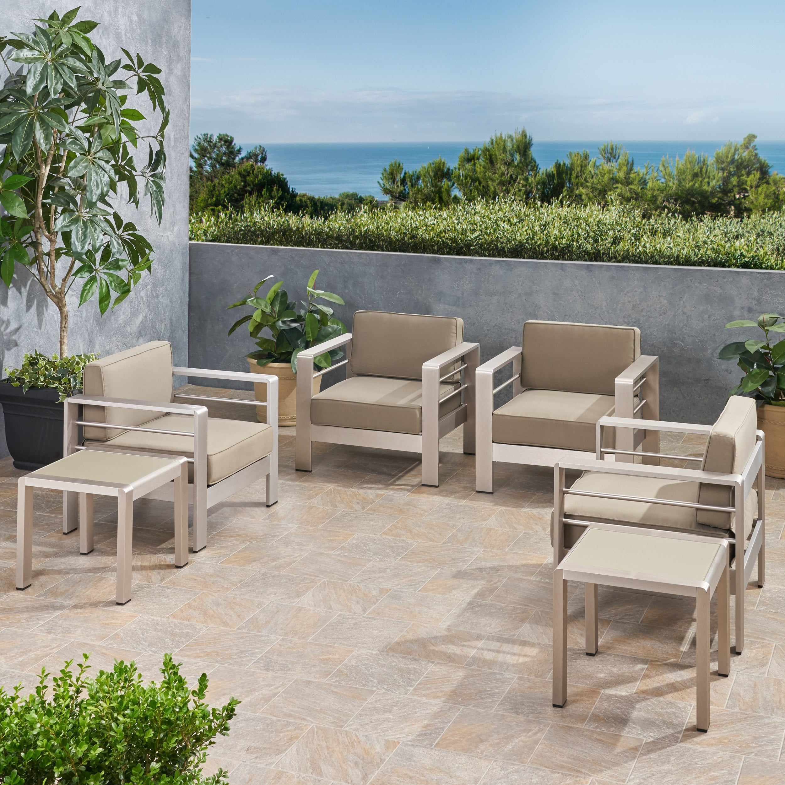 Scalett Coral Outdoor 4 Seater  Club Chair and Table Set