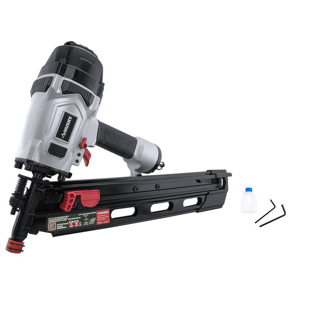 Husky Pneumatic 21-Degree 3-12 in. Full Round Head Framing Nailer DPFR2190