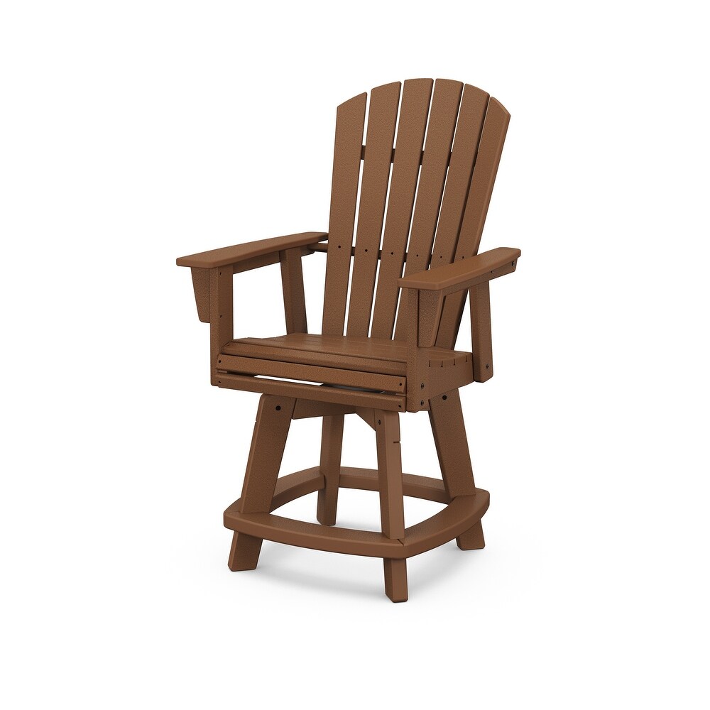 POLYWOOD Nautical Adirondack Swivel Counter Chair