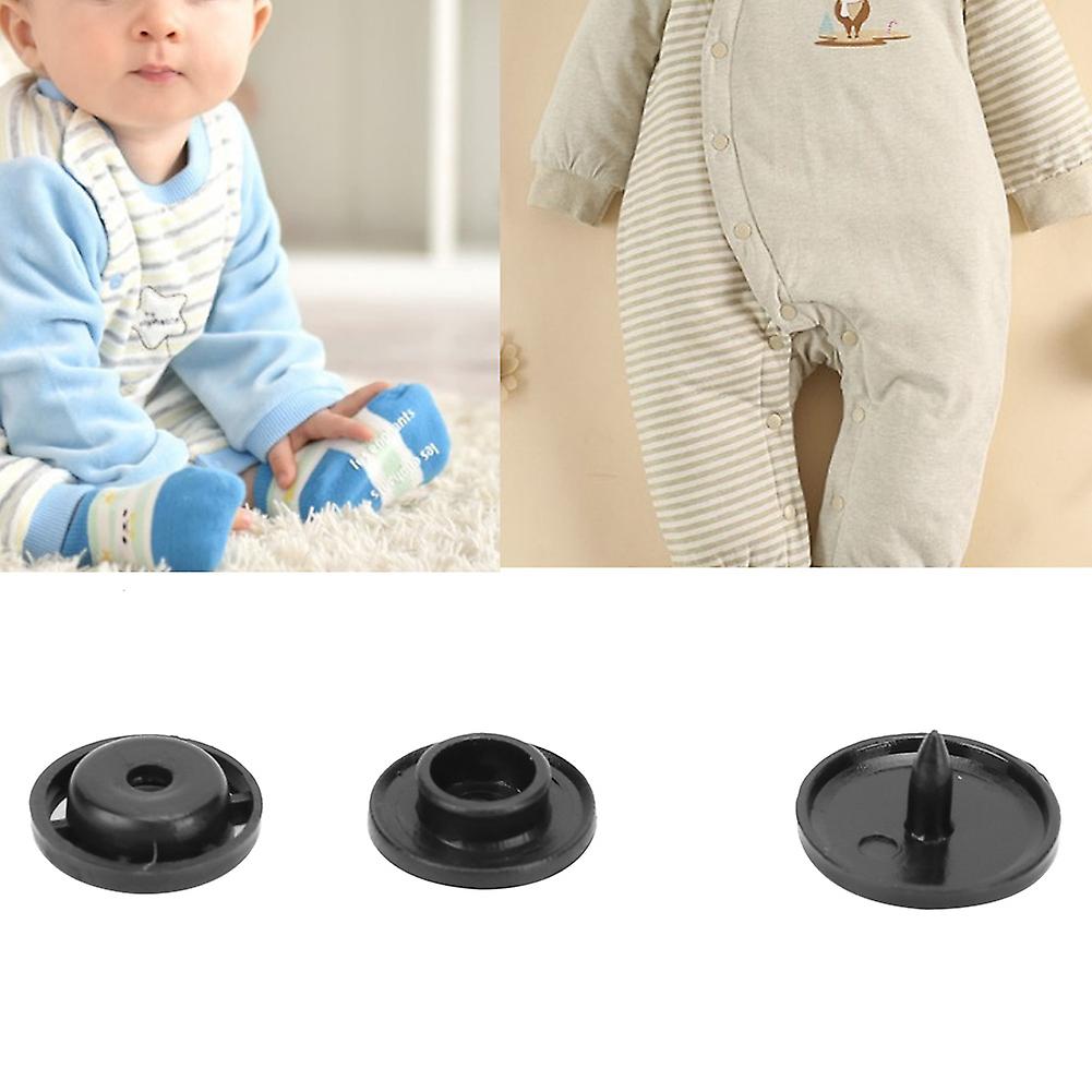 1000 Sets Harmless Resin Snap Button Set Children Cloth Quilt Cover Button Pressed(black T3)