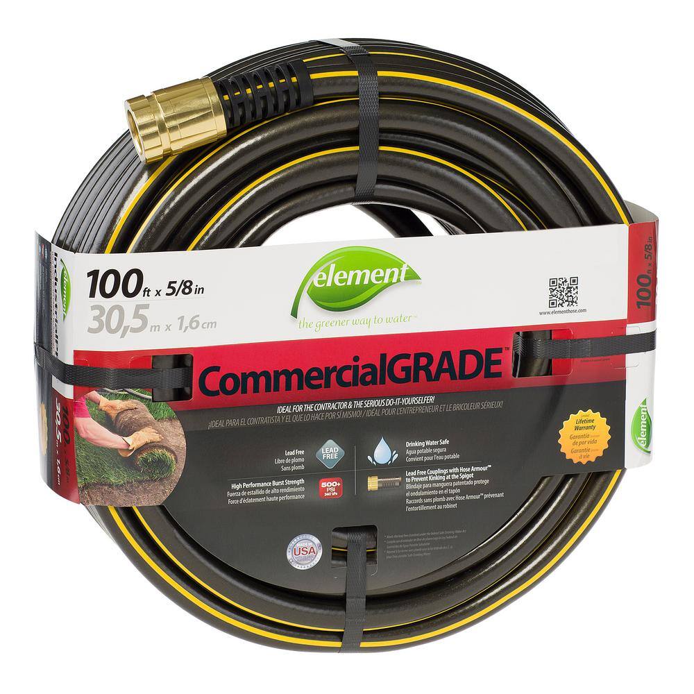 Element CommercialGrade 58 in. x 100 ft. Heavy Duty Contractor Water Hose ELIH58100CC