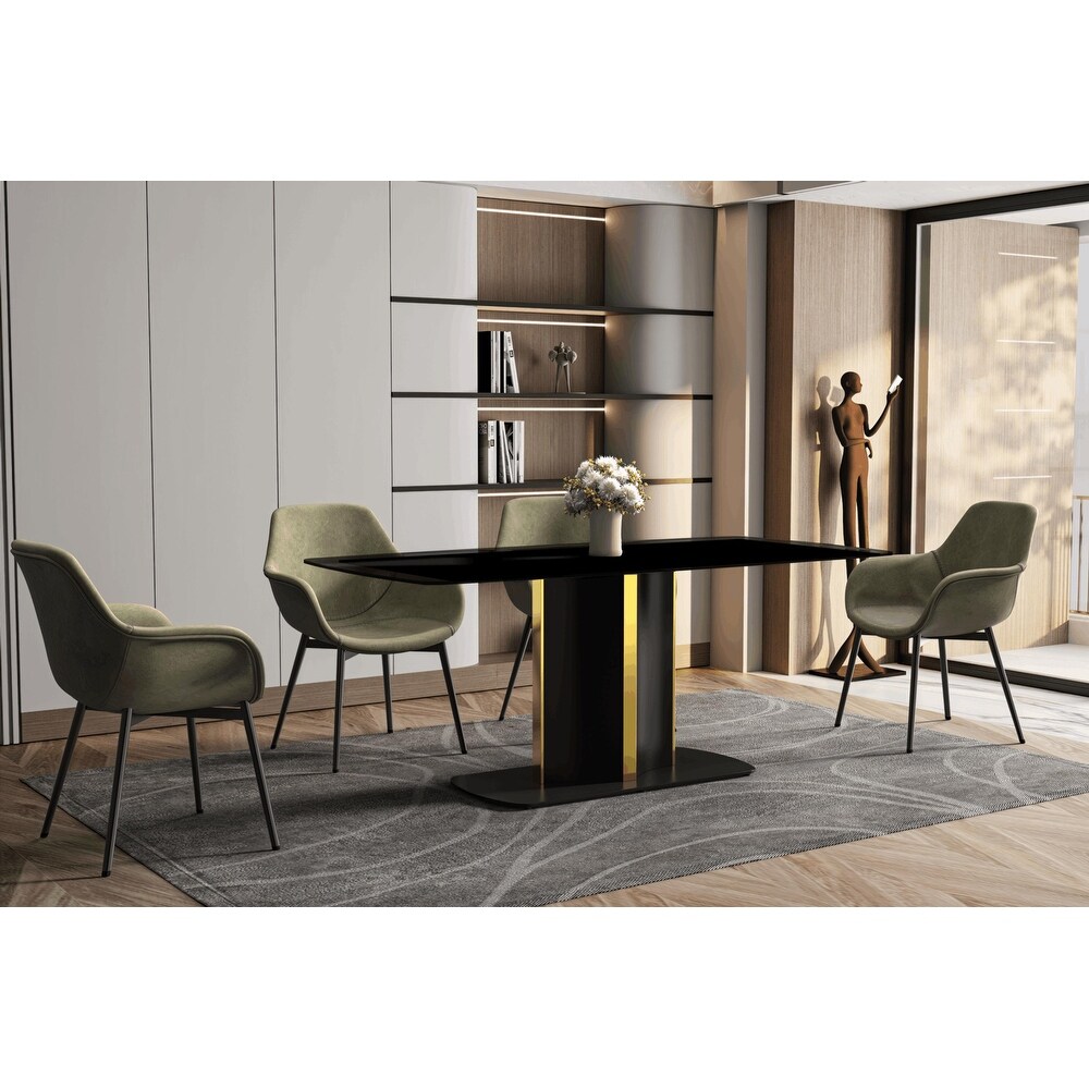 LeisureMod Sylva Dining Table with a 55\