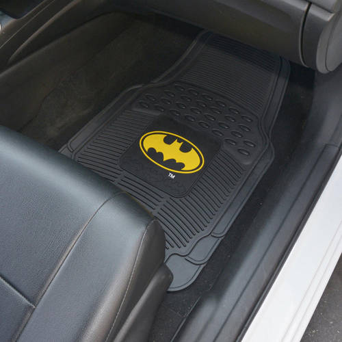 BDK Batman Car Seat Covers with Rubber Floor Mats， Trimmable Floor Liners with Durable Seat Protectors